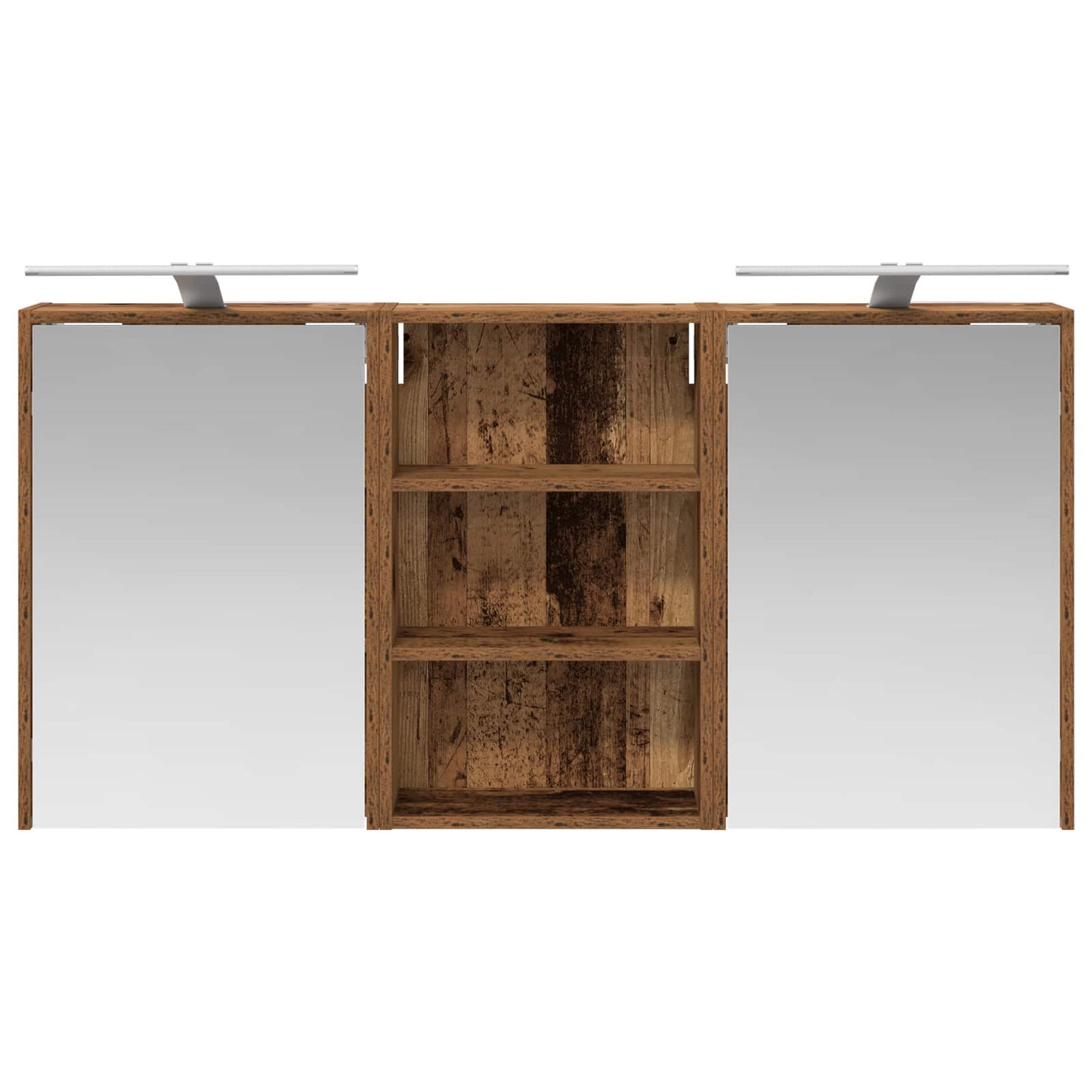 Badkamerkastenset 3 pcs 126 x 16 x 62.5 cm Bewerkt hout