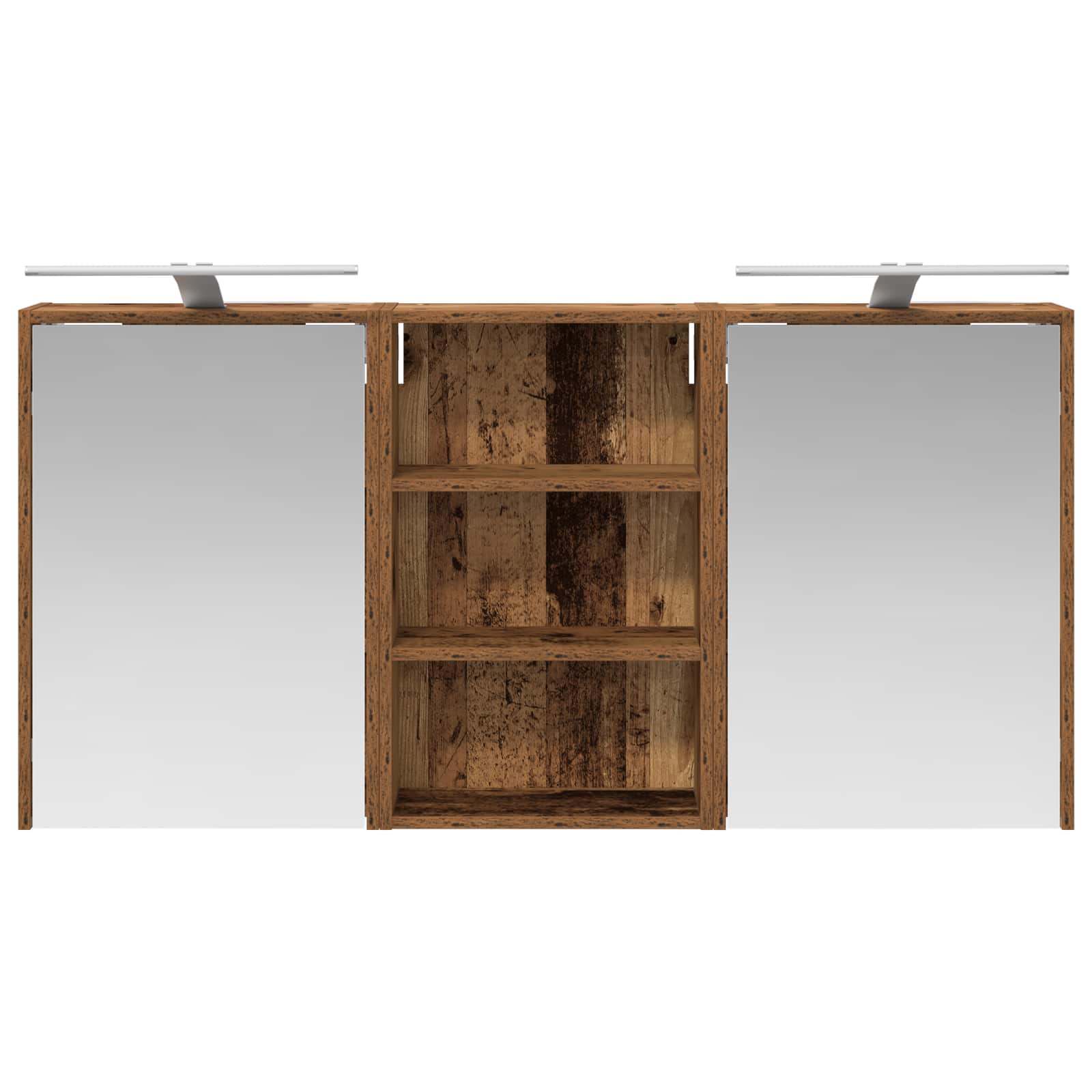 Badkamerkastenset 3 pcs 126 x 16 x 62.5 cm Bewerkt hout