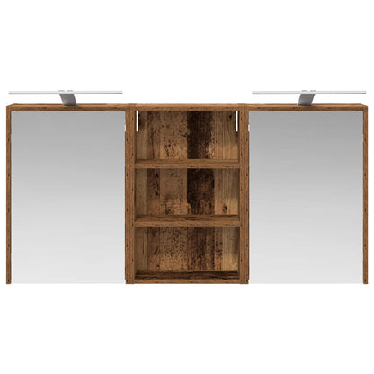 Badkamerkastenset 3 pcs 126 x 16 x 62.5 cm Bewerkt hout
