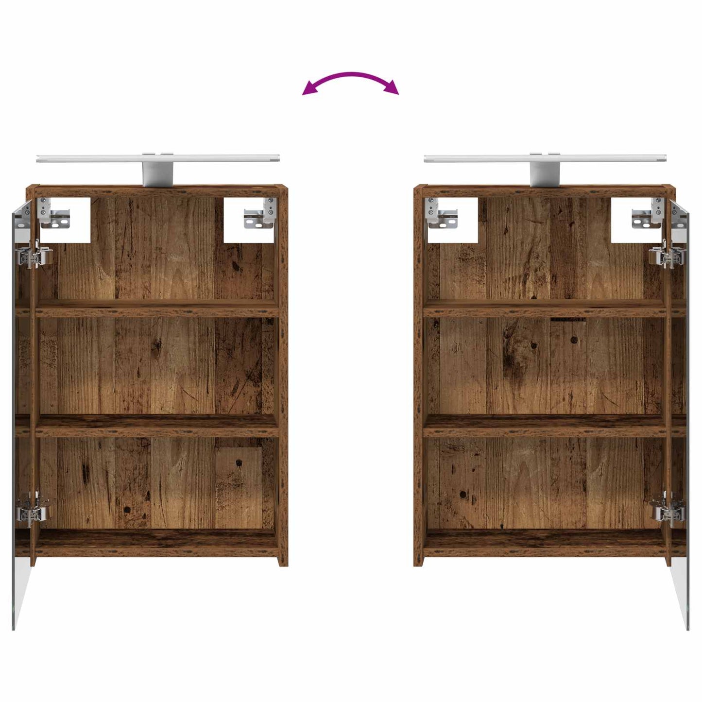Badkamerkastenset 3 pcs 126 x 16 x 62.5 cm Bewerkt hout