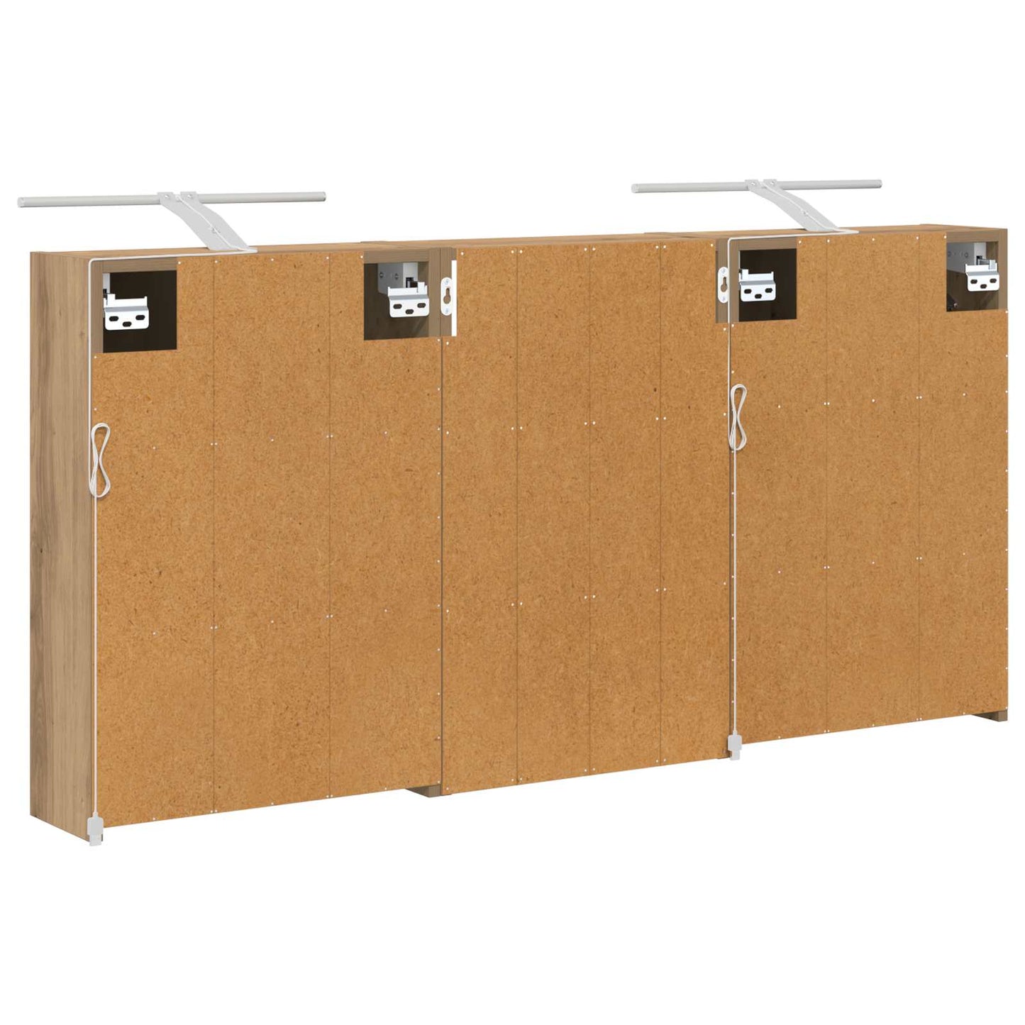 Badkamerkastenset 3 pcs 126 x 16 x 62.5 cm Bewerkt hout