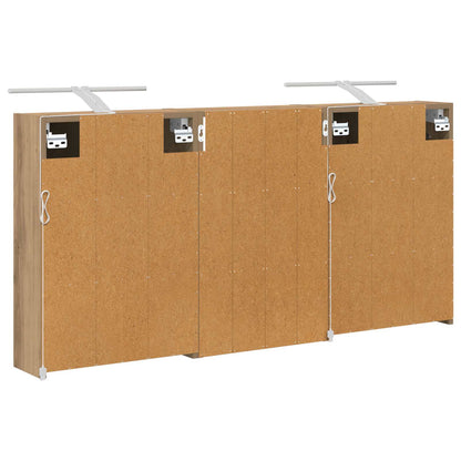 Badkamerkastenset 3 pcs 126 x 16 x 62.5 cm Bewerkt hout