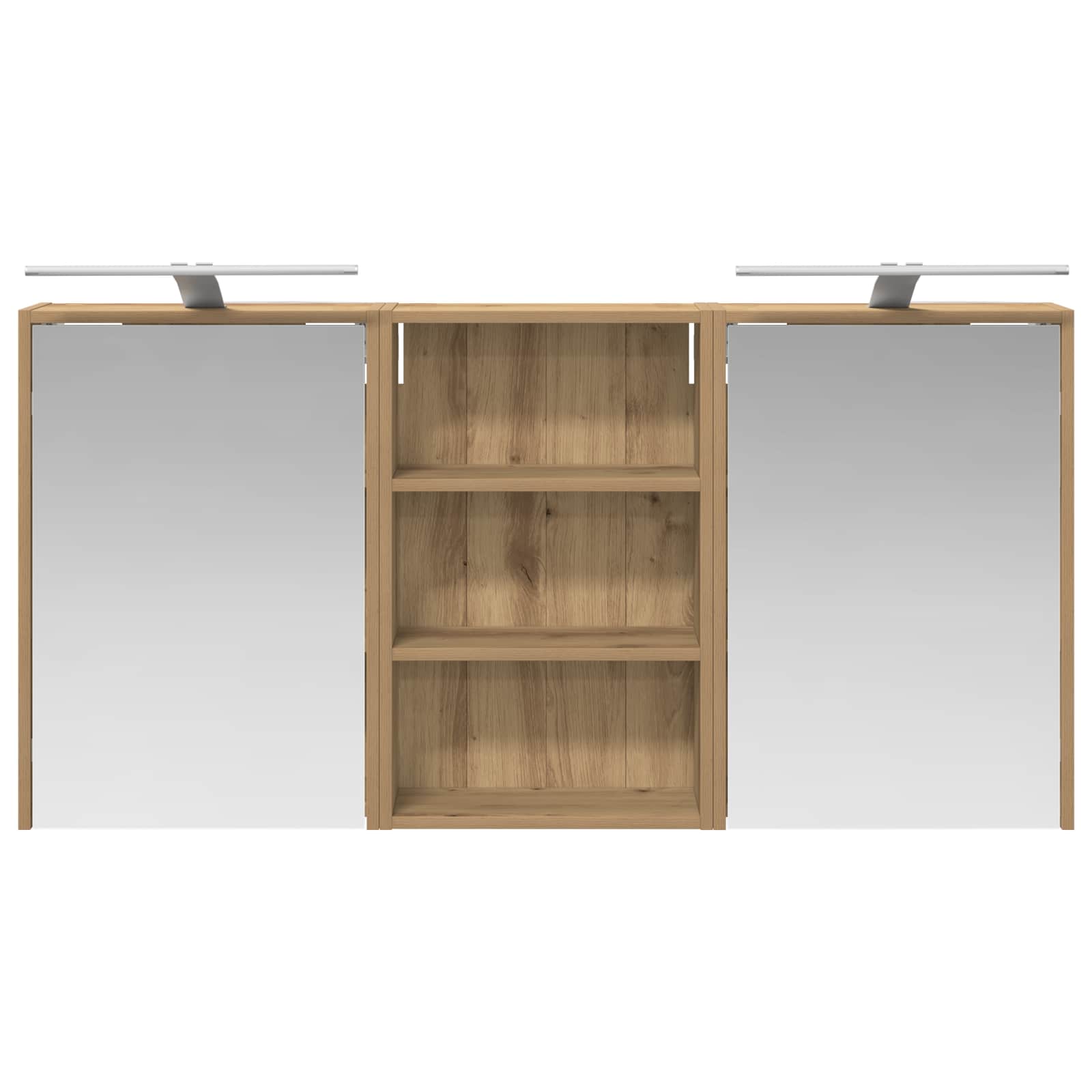 Badkamerkastenset 3 pcs 126 x 16 x 62.5 cm Bewerkt hout