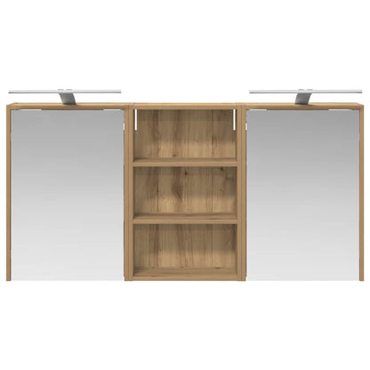 Badkamerkastenset 3 pcs 126 x 16 x 62.5 cm Bewerkt hout
