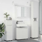 Bathroom furniture set with drawer with shelf 4 pcs White Engineered wood