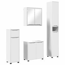 Badkamermeubelset met lade met plank 4 pcs Wit Bewerkt hout