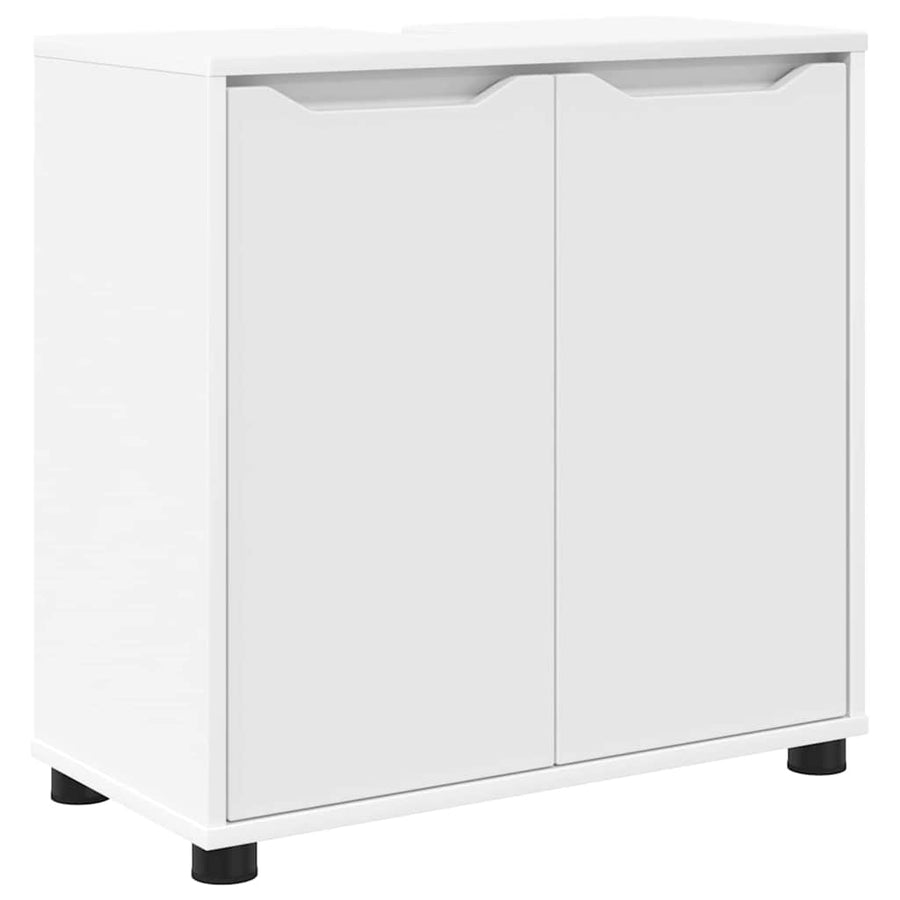 Badkamermeubelset met lade met plank 4 pcs Wit Bewerkt hout