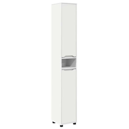 Badkamermeubelset met lade met plank 4 pcs Wit Bewerkt hout