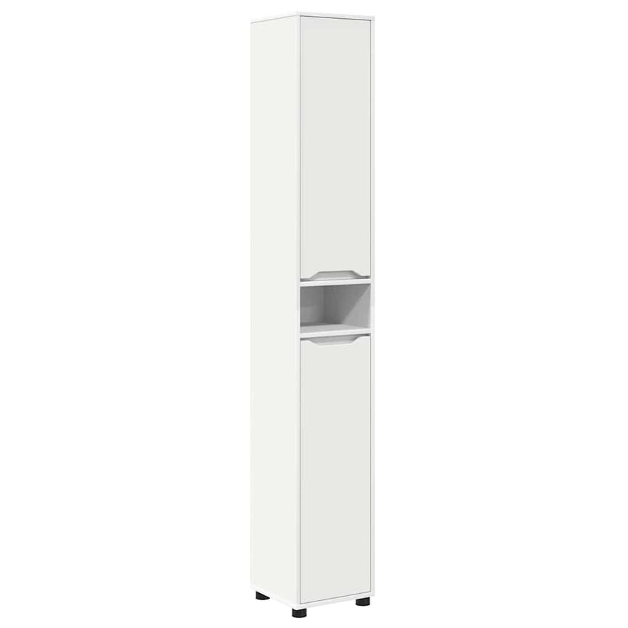 Badkamermeubelset met lade met plank 4 pcs Wit Bewerkt hout
