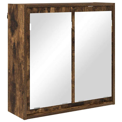 Badkamermeubelset met lade 4 pcs Gerookt eiken Bewerkt hout