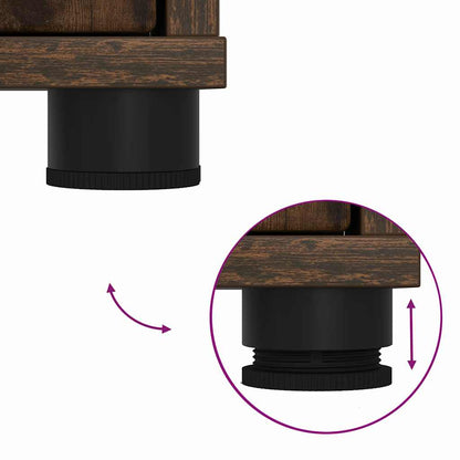 Badkamermeubelset met lade 4 pcs Gerookt eiken Bewerkt hout