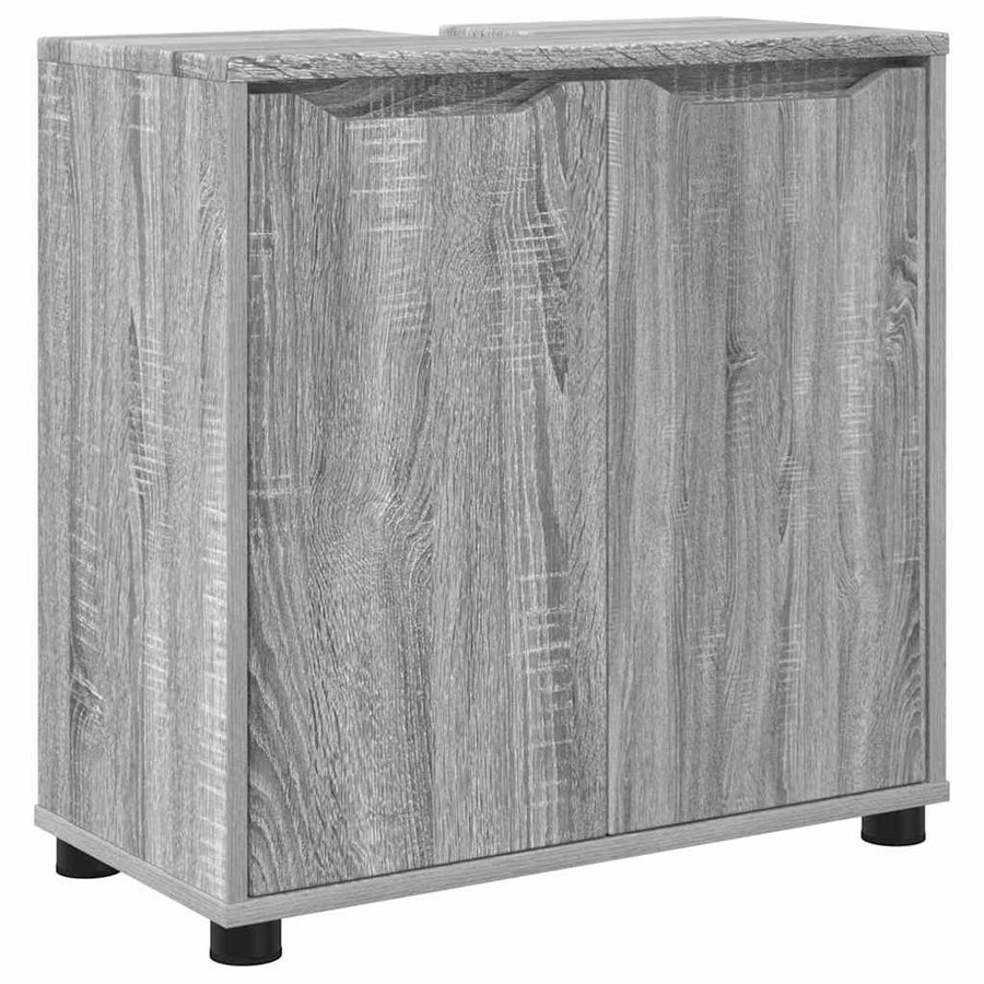 Badkamermeubelset met lade 4 pcs Grijs Sonoma Bewerkt hout