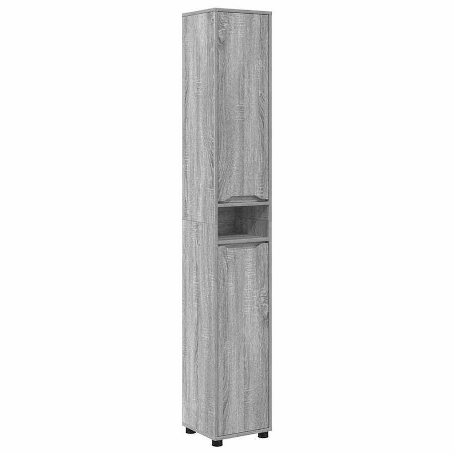 Badkamermeubelset met lade 4 pcs Grijs Sonoma Bewerkt hout