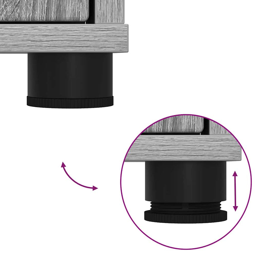 Badkamermeubelset met lade 4 pcs Grijs Sonoma Bewerkt hout