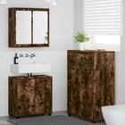Bathroom furniture set with drawer 3 pcs Smoked oak Engineered wood