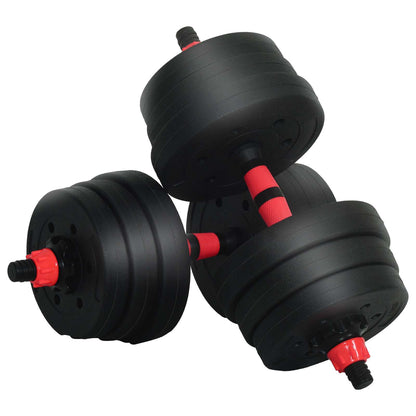 2-In-1 Halter Set Zwart En Rood 121 X 19,5 X 19,5 Cm Zwart met rood zonder kettlebell