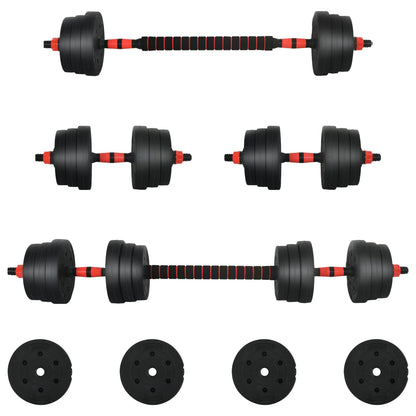2-In-1 Halter Set Zwart En Rood 121 X 19,5 X 19,5 Cm Zwart met rood zonder kettlebell