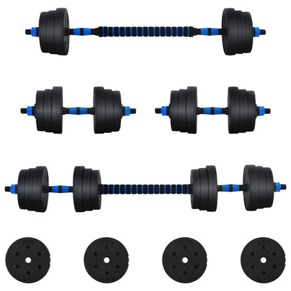 2-In-1 Halter Set Zwart En Blauw 121 X 19,5 X 19,5 Cm Zwart met blauw zonder kettlebell