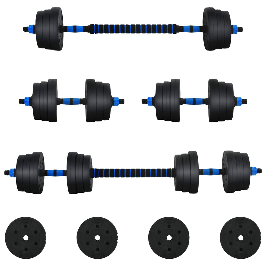 2-In-1 Halter Set Zwart En Blauw 121 X 19,5 X 19,5 Cm Zwart met blauw zonder kettlebell