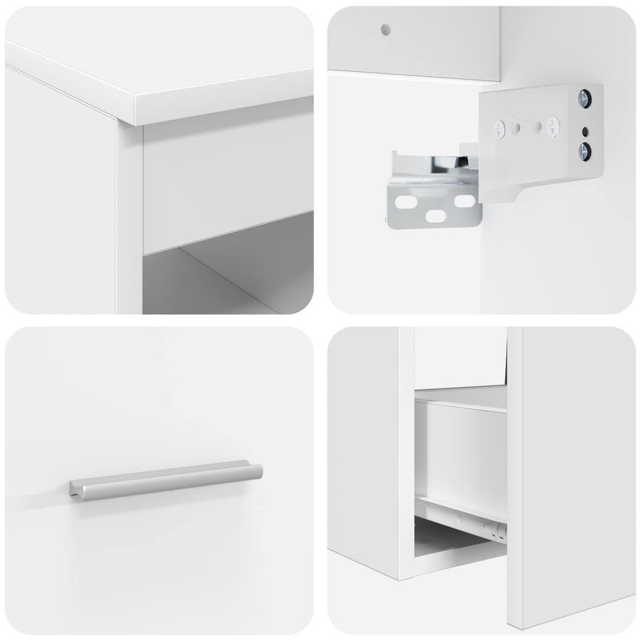 Badkamermeubelset 2 pcs Wit Bewerkt hout