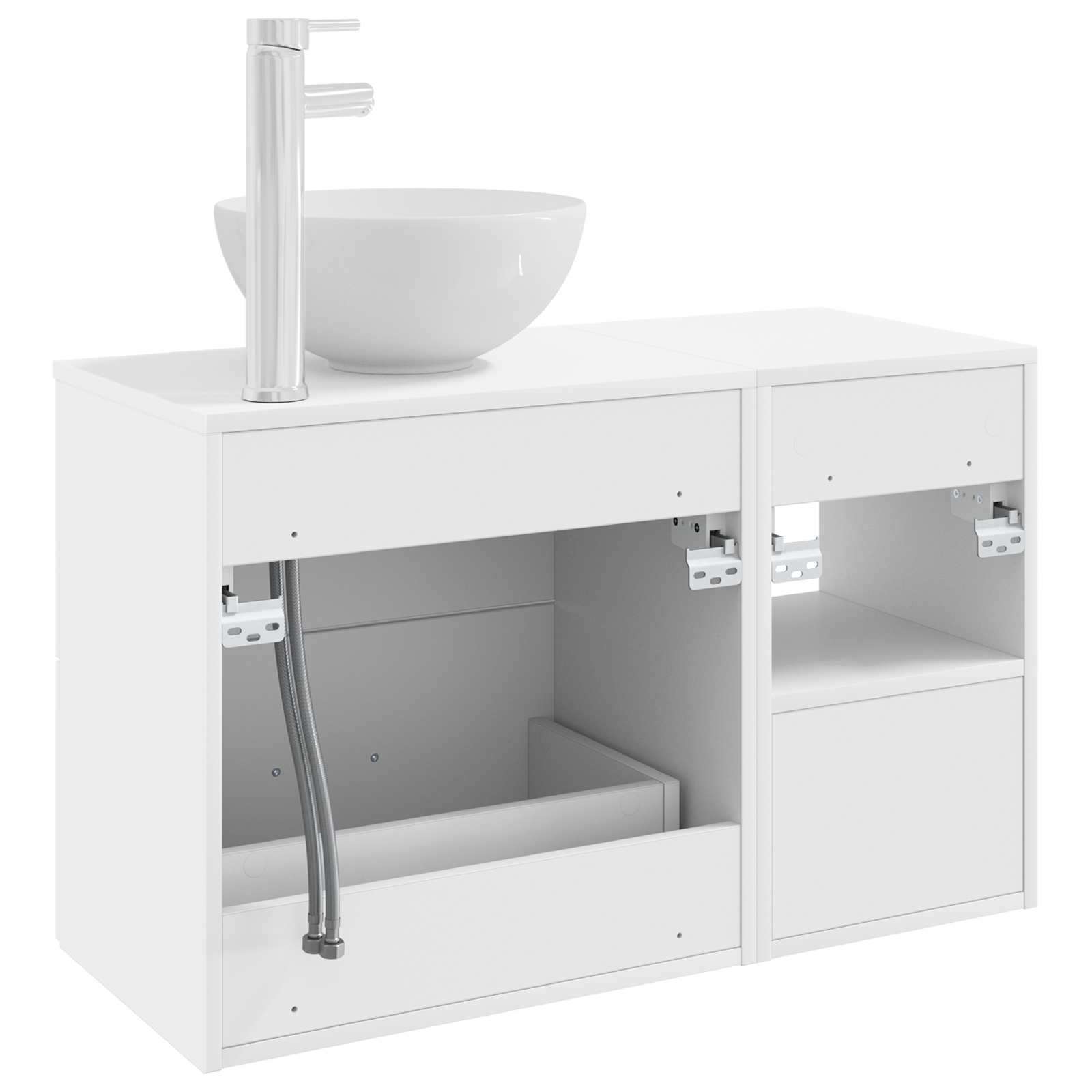 Badkamermeubelset 2 pcs Wit Bewerkt hout