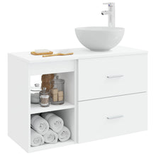 Badkamermeubelset 2 pcs Wit Bewerkt hout