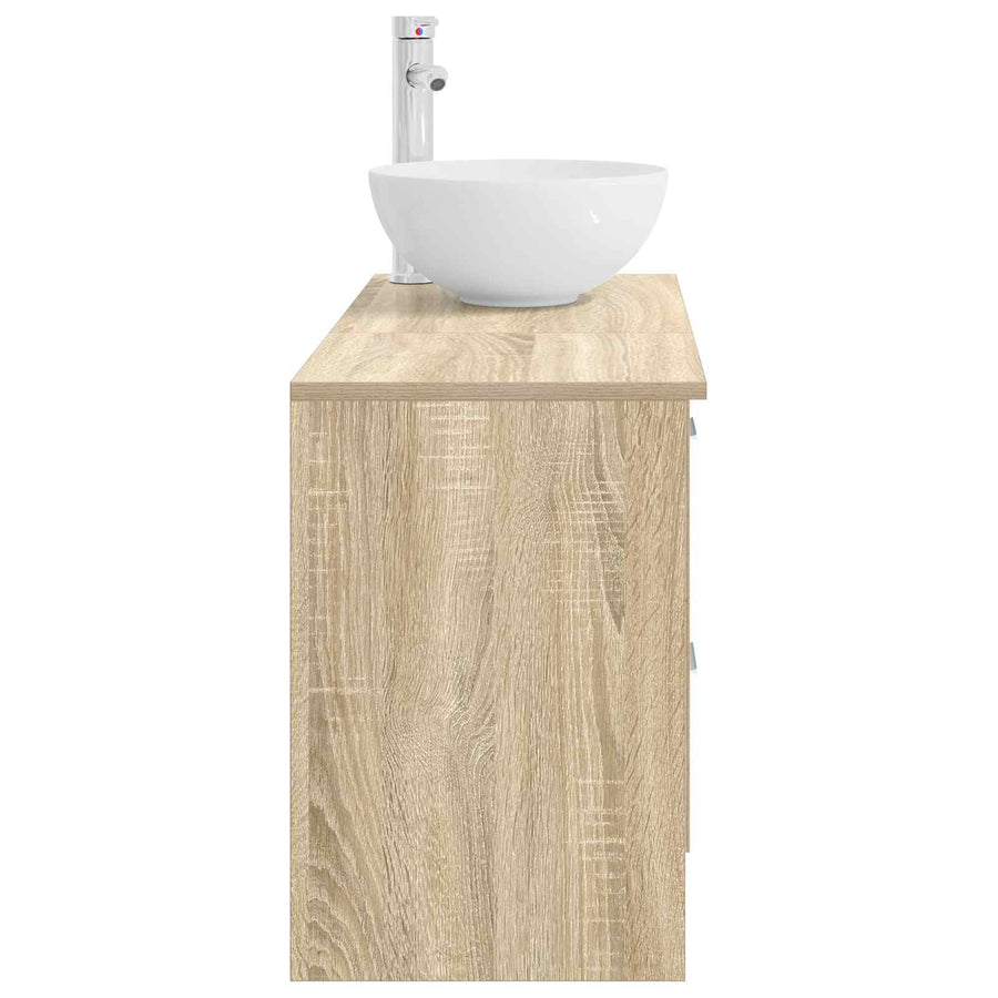 Badkamermeubelset 2 pcs Sonoma Eiken Bewerkt hout