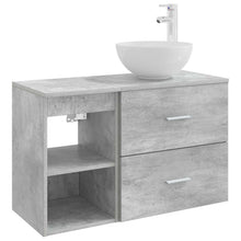 Badkamermeubelset 2 pcs Betongrijs Bewerkt hout