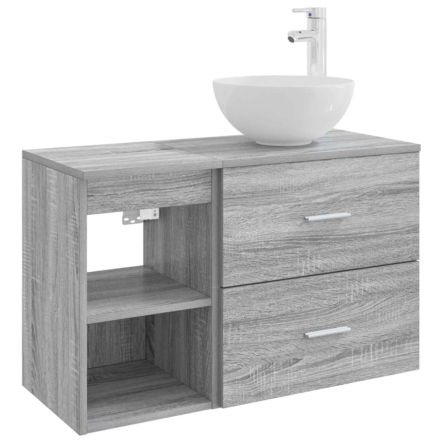Badkamermeubelset 2 pcs Grijs Sonoma Bewerkt hout