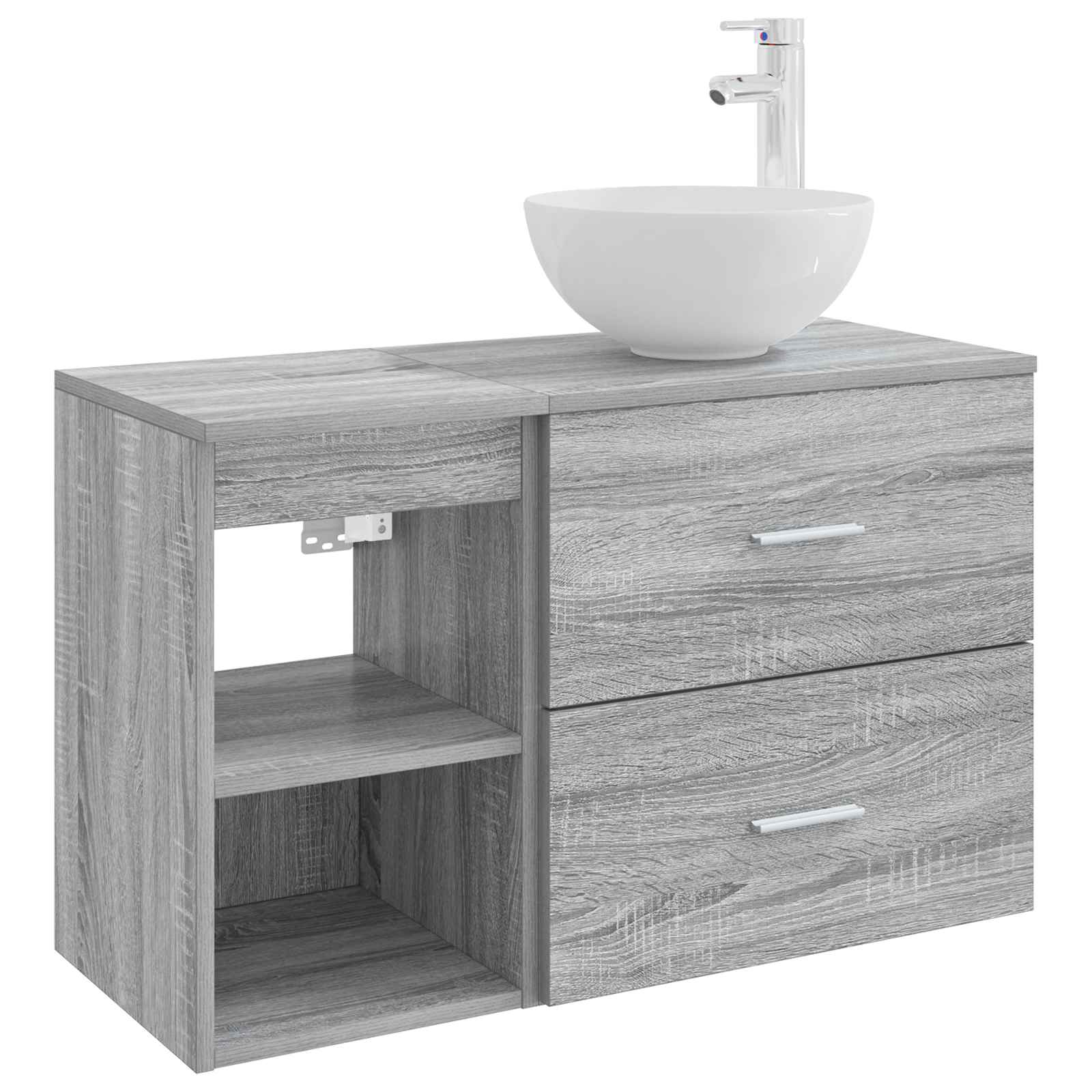 Badkamermeubelset 2 pcs Grijs Sonoma Bewerkt hout