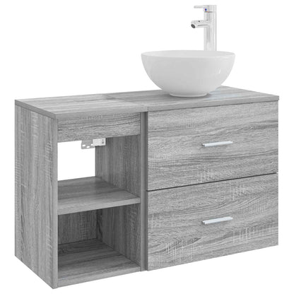 Badkamermeubelset 2 pcs Grijs Sonoma Bewerkt hout