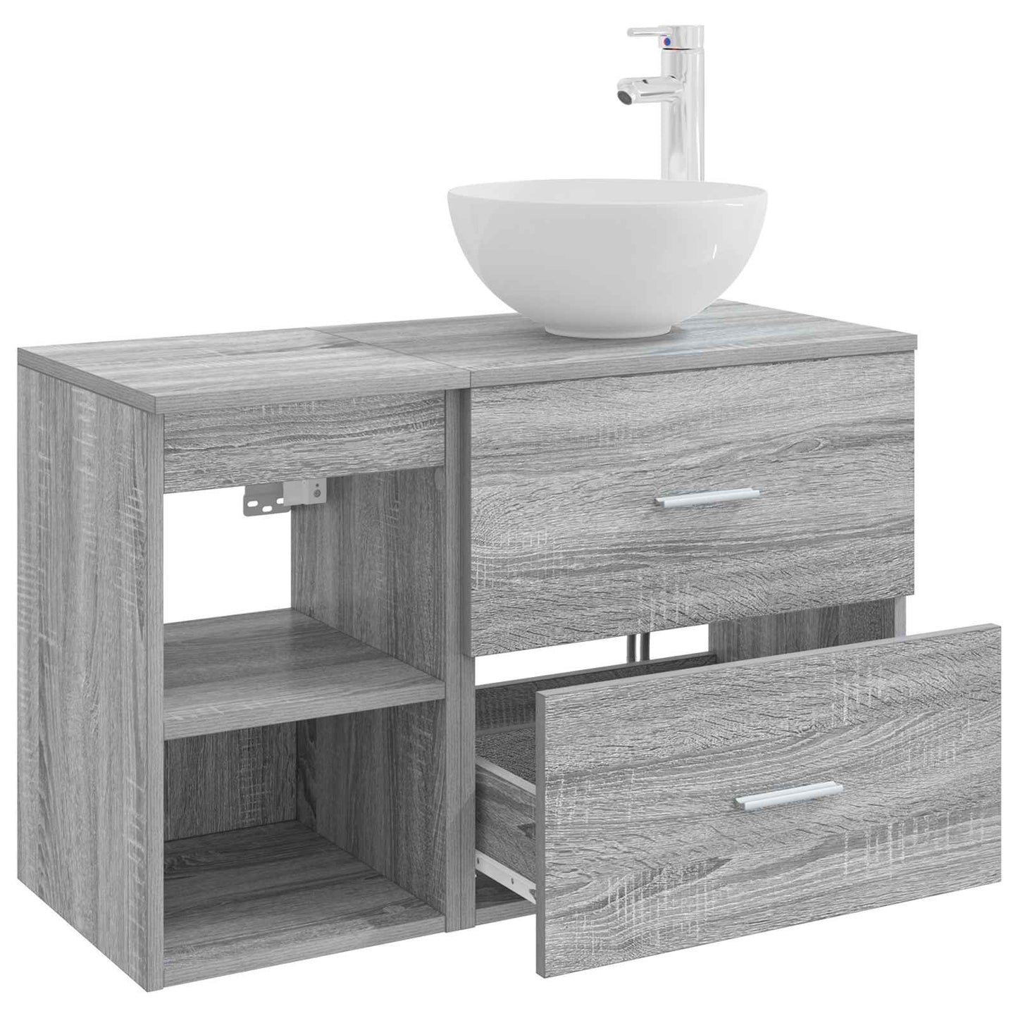 Badkamermeubelset 2 pcs Grijs Sonoma Bewerkt hout
