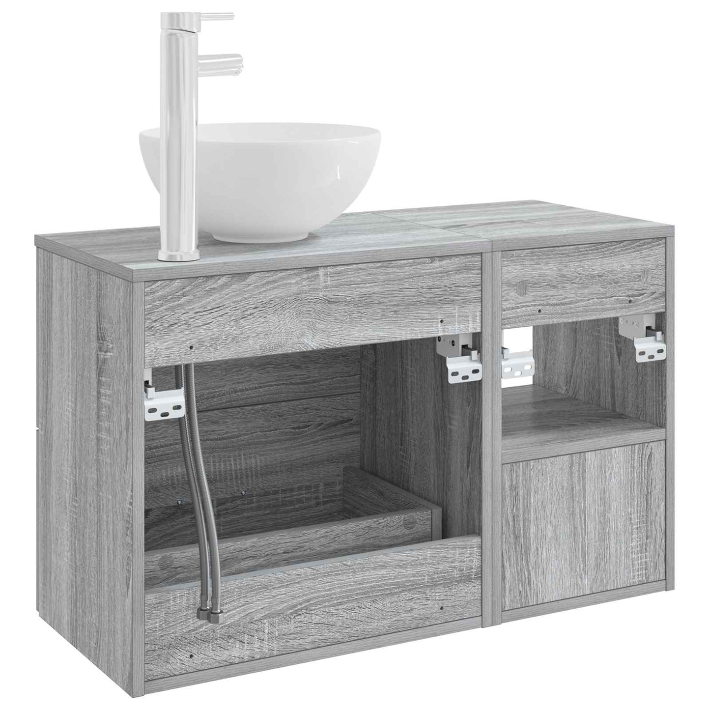 Badkamermeubelset 2 pcs Grijs Sonoma Bewerkt hout