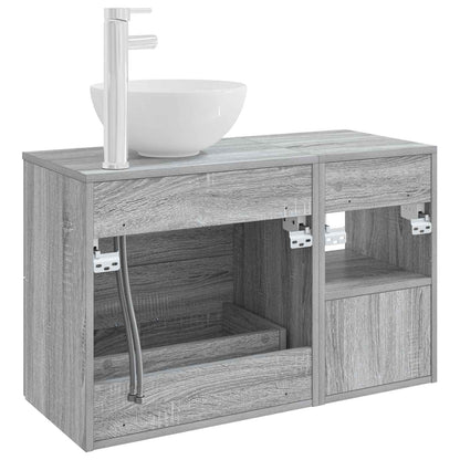 Badkamermeubelset 2 pcs Grijs Sonoma Bewerkt hout