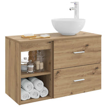 Badkamermeubelset 2 pcs Artisanaal eiken Bewerkt hout