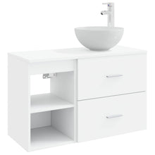 Badkamermeubelset 2 pcs Wit Bewerkt hout