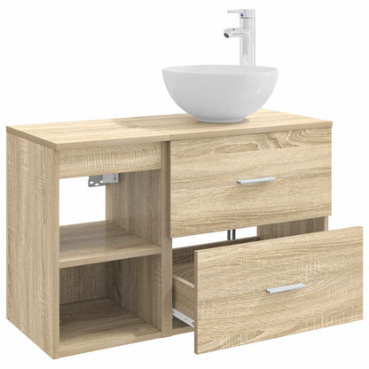 Badkamermeubelset 2 pcs Sonoma Eiken Bewerkt hout