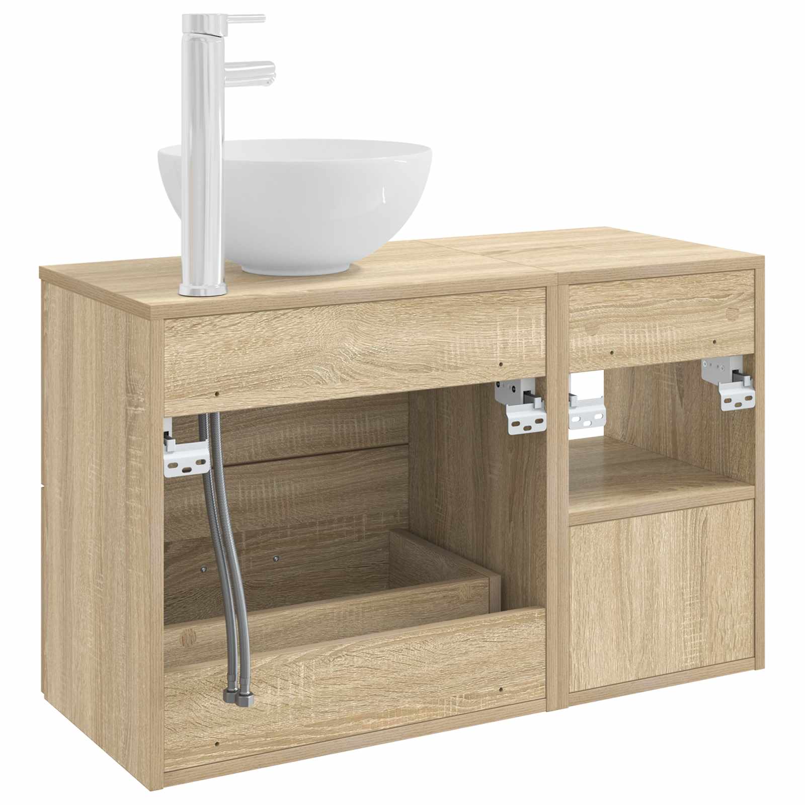 Badkamermeubelset 2 pcs Sonoma Eiken Bewerkt hout