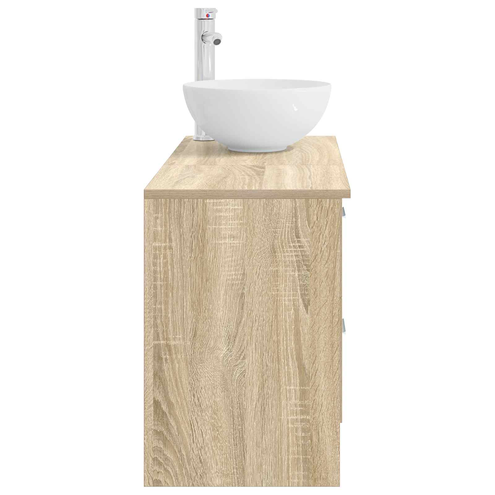 Badkamermeubelset 2 pcs Sonoma Eiken Bewerkt hout