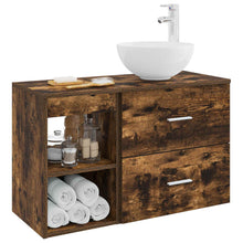 Badkamermeubelset 2 pcs Gerookt eiken Bewerkt hout