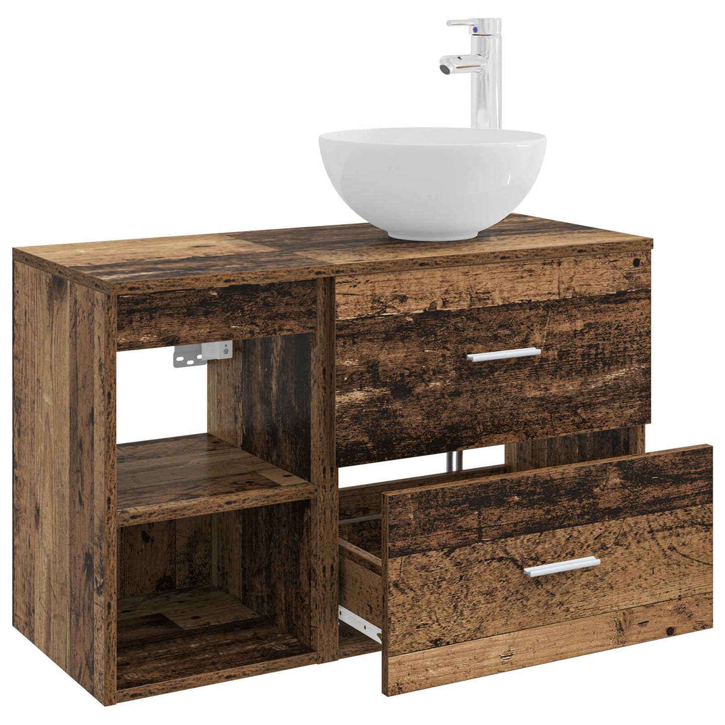 Badkamermeubelset 2 pcs Oud hout Bewerkt hout