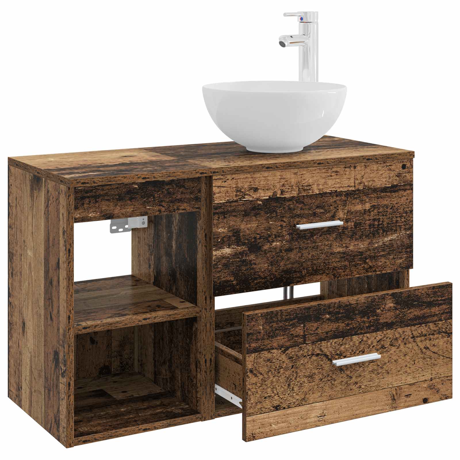 Badkamermeubelset 2 pcs Oud hout Bewerkt hout
