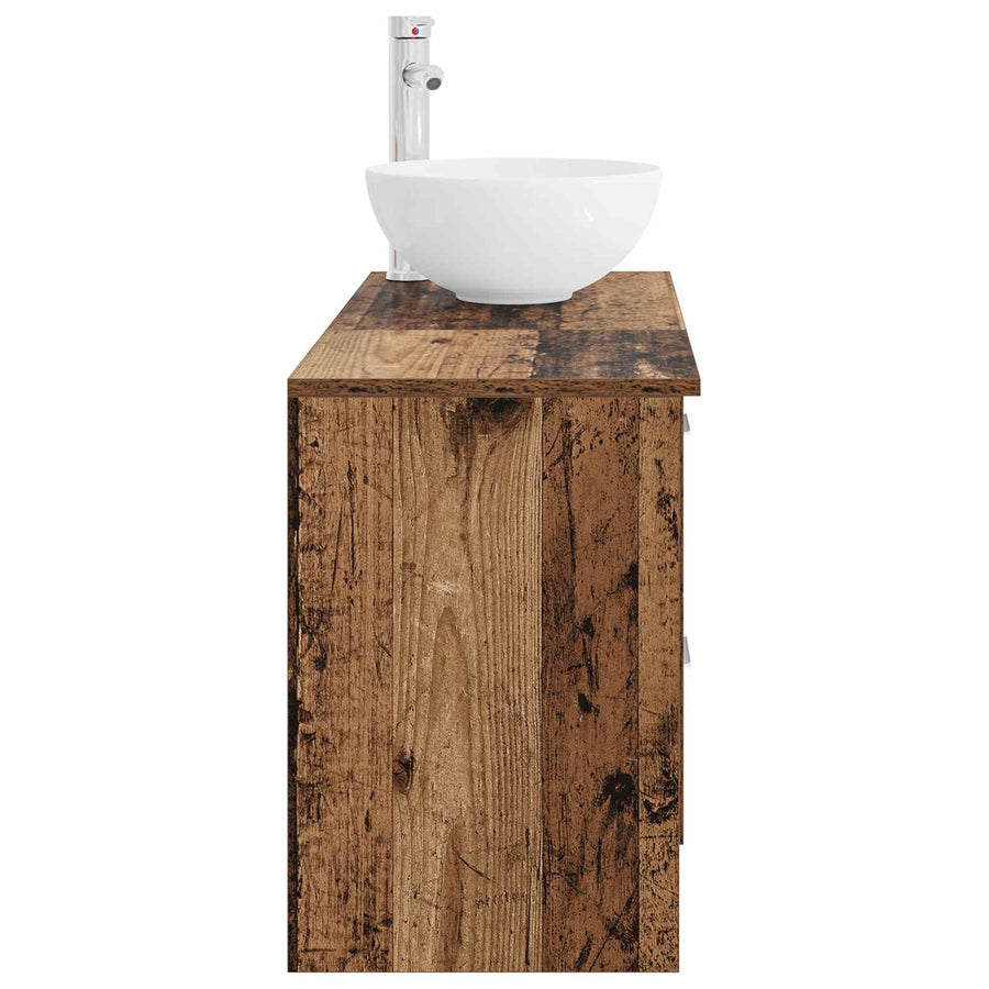 Badkamermeubelset 2 pcs Oud hout Bewerkt hout