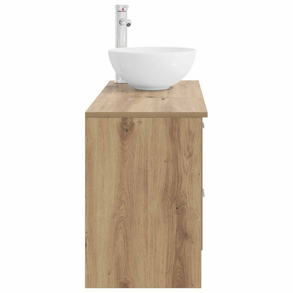 Badkamermeubelset 2 pcs Artisanaal eiken Bewerkt hout