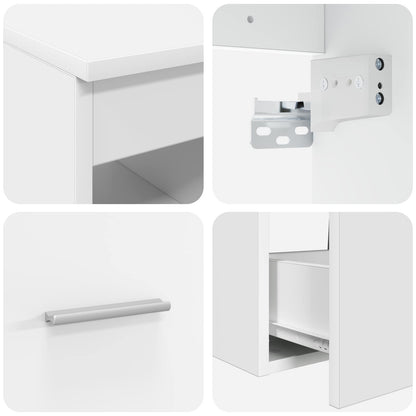 Badkamermeubelset 2 pcs Wit Bewerkt hout