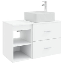 Badkamermeubelset 2 pcs Wit Bewerkt hout