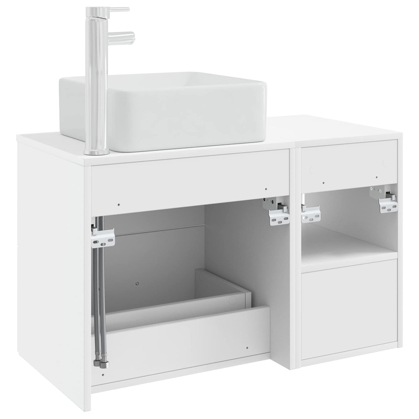 Badkamermeubelset 2 pcs Wit Bewerkt hout