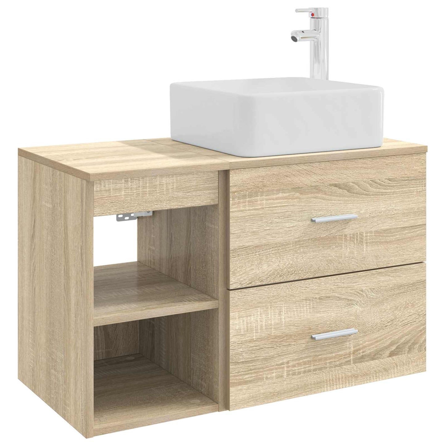 Badkamermeubelset 2 pcs Sonoma Eiken Bewerkt hout