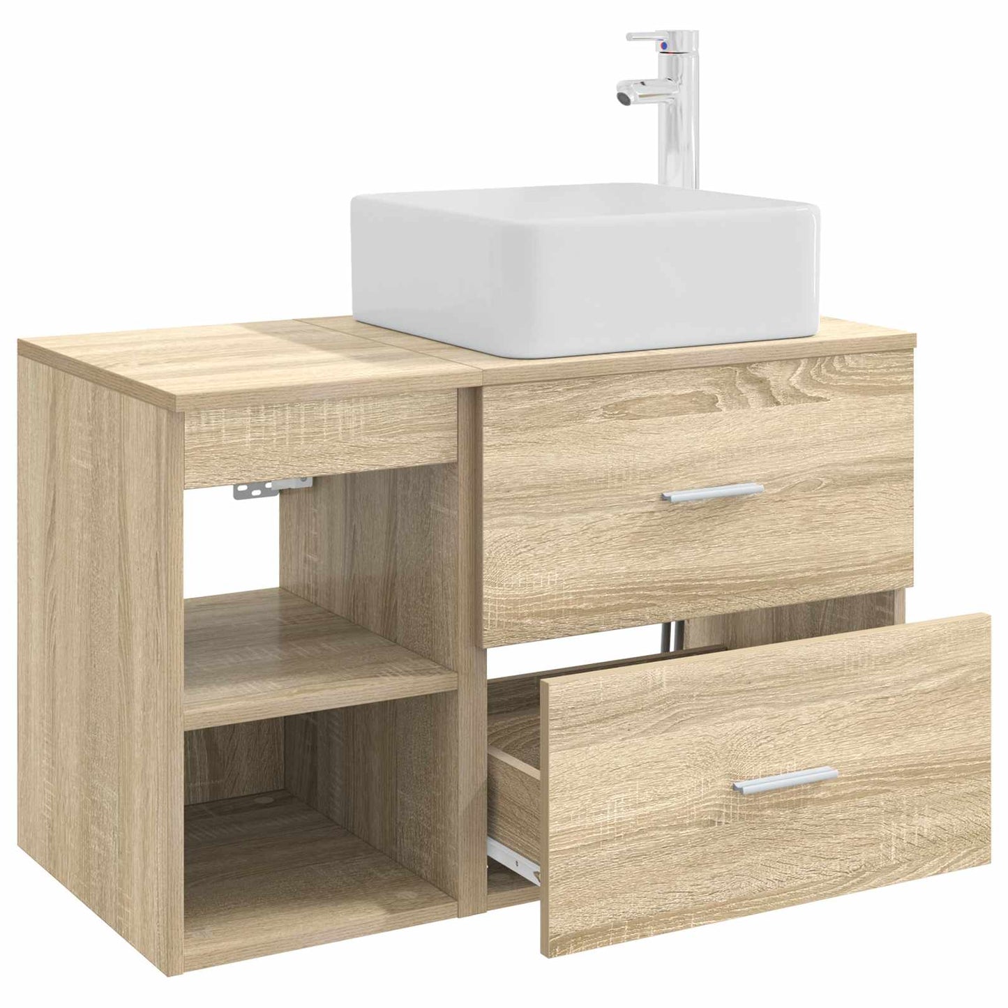 Badkamermeubelset 2 pcs Sonoma Eiken Bewerkt hout