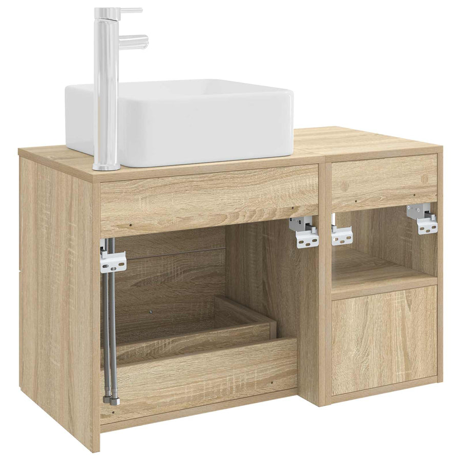 Badkamermeubelset 2 pcs Sonoma Eiken Bewerkt hout